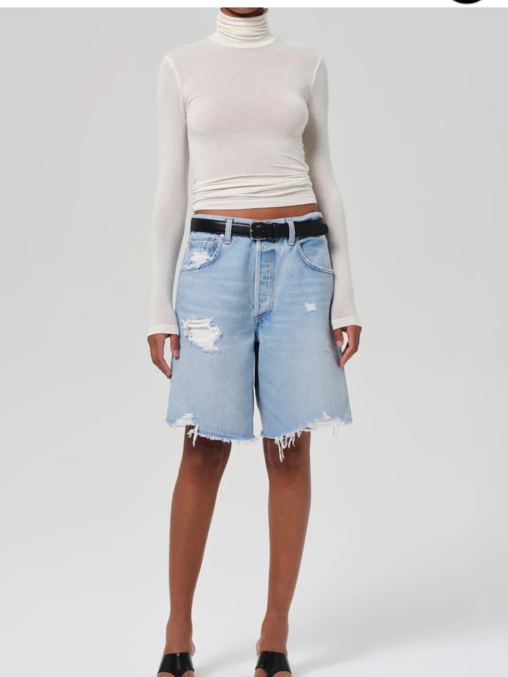 Citizens of Humanity Ayla Distressed Denim Shorts Pagoda